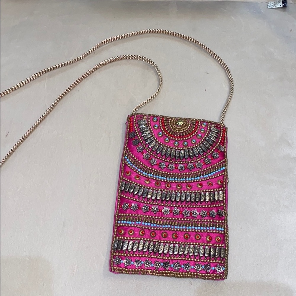 Pink Embellished crossbody bag